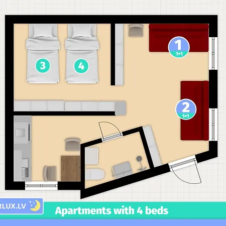 Daugavaluxapartments Free Parking *